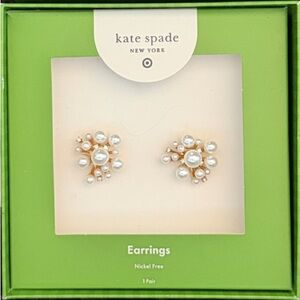 BNINWT Kate Spade Gold and White Cluster Earrings